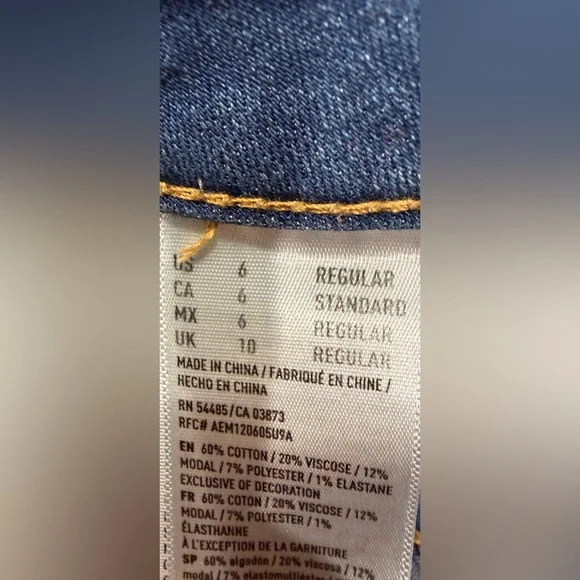 American Eagle Jegging Jeans Size 6 Regular Medium Wash Stretch Skinny Fit - Picture 12 of 12